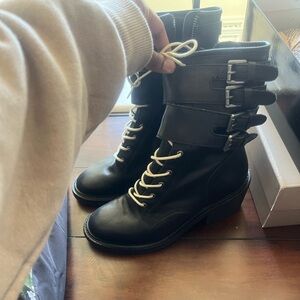 Women's Black Leather Ankle Boots